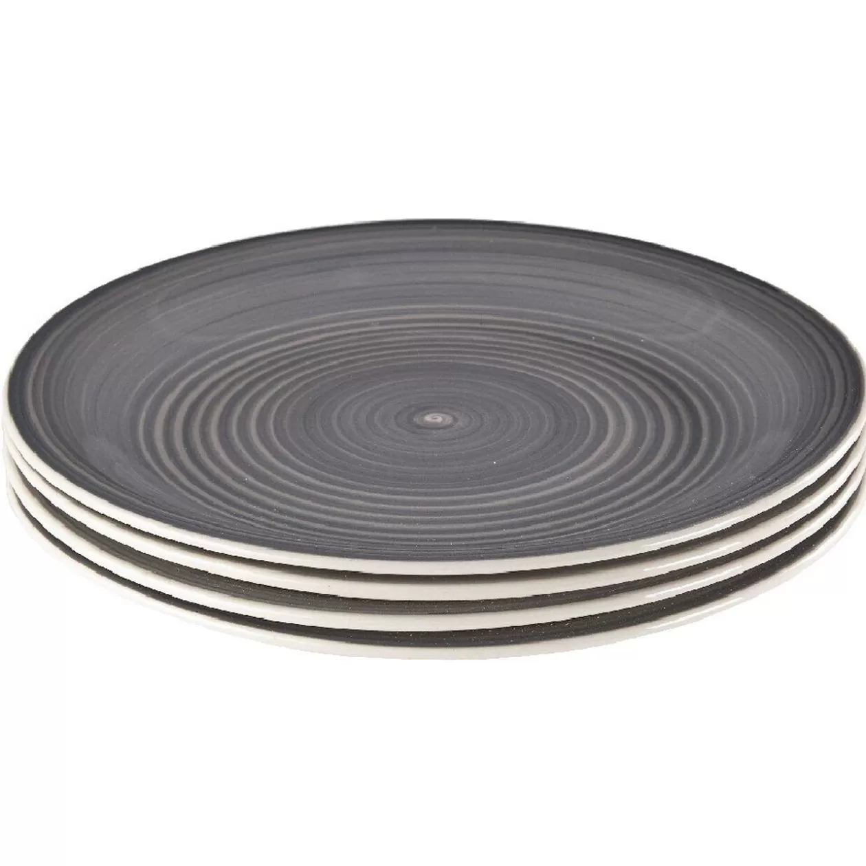Gifi Assiette plate gris effet spirale x4< Vaisselle Et Accessoires De Table
