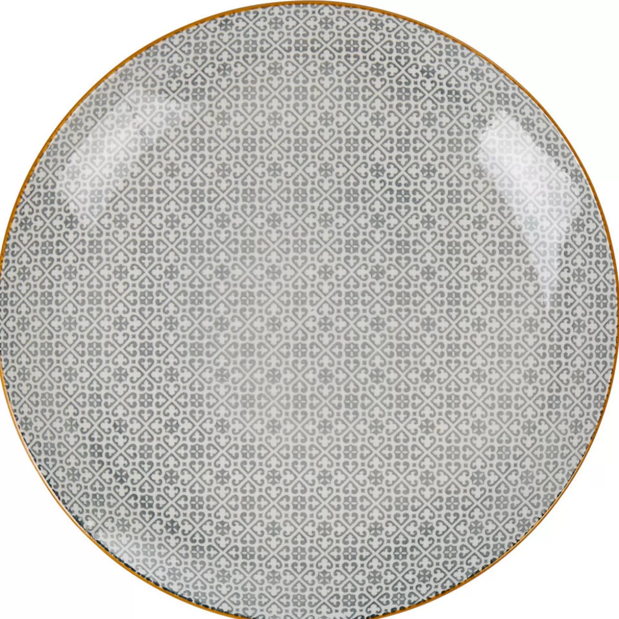 Gifi Assiette plate motif carreau de ciment gris contour jaune< Vaisselle Et Accessoires De Table
