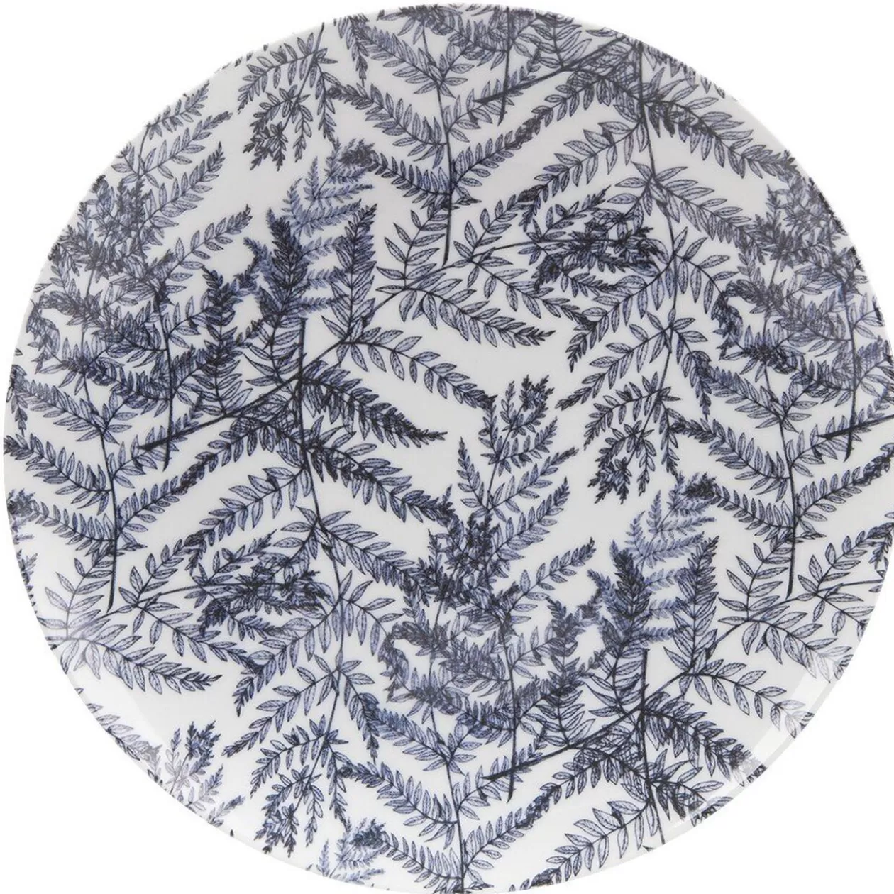 Assiette plate motif feuillage bleu et blanc>Gifi Sale