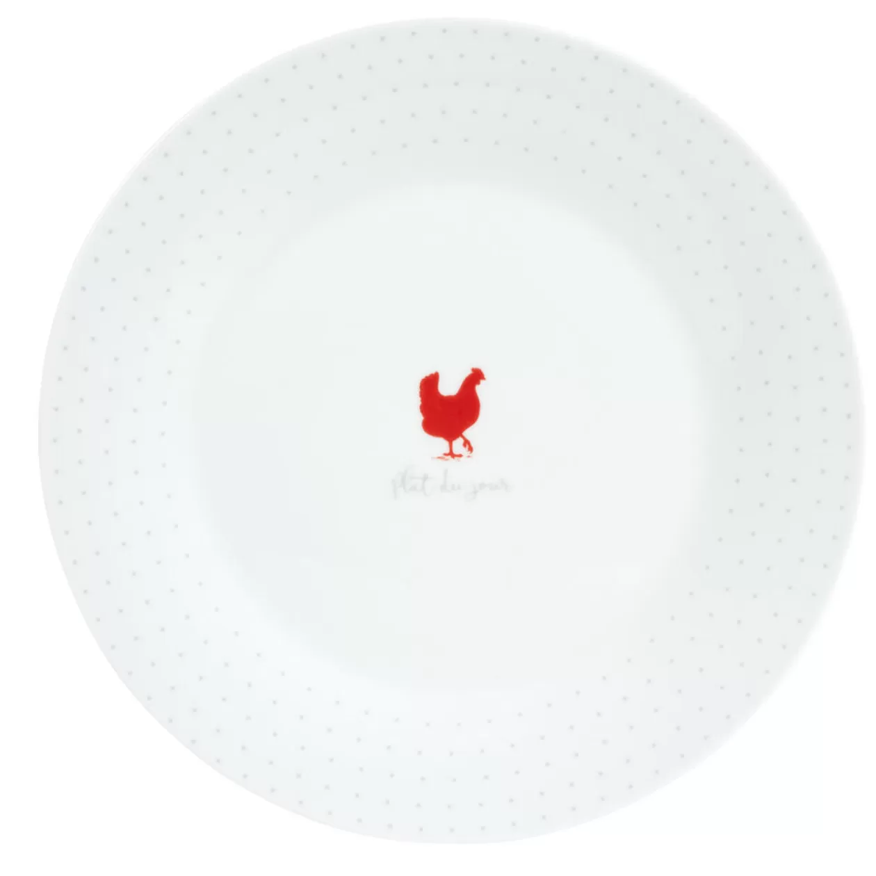 Gifi Assiette plate motif poule x4< Vaisselle Et Accessoires De Table