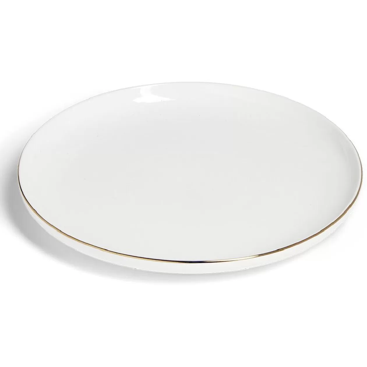 Assiette plate ronde blanc et doré Ø26cm porcelaine>Gifi Online