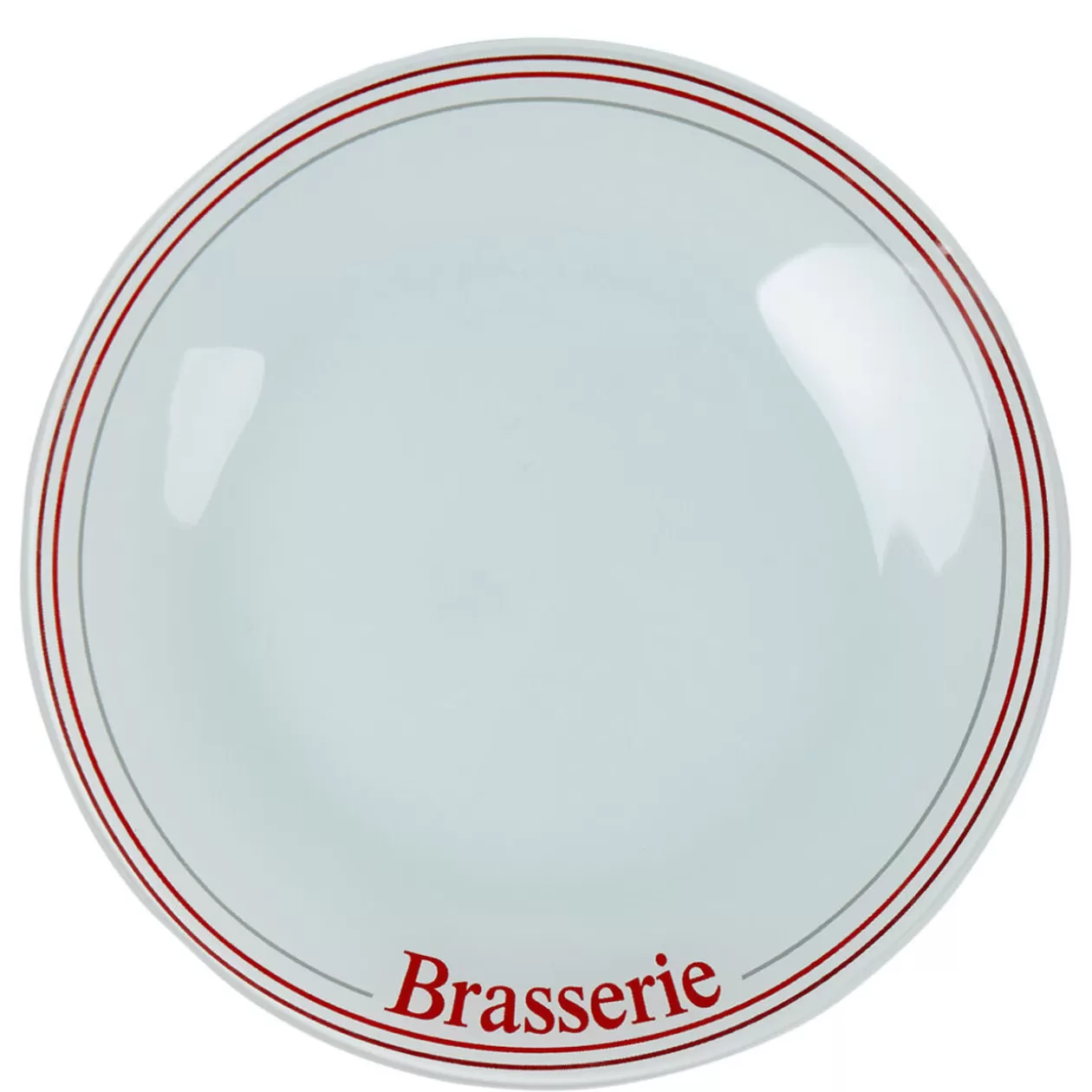 Assiette plate ronde blanche décor brasserie>Gifi Hot