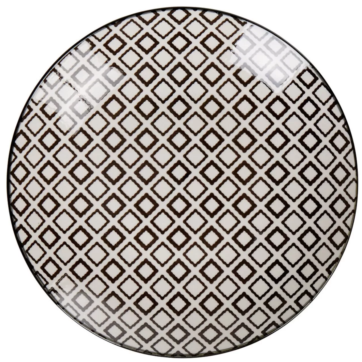 Gifi Assiette plate ronde blanche motif losange noir Etna< Vaisselle Et Accessoires De Table