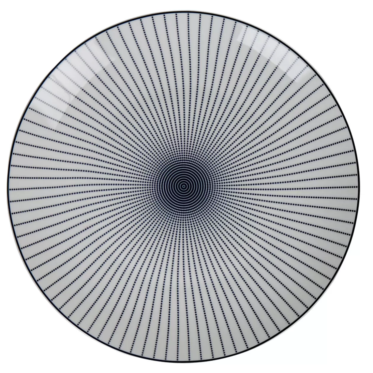 Assiette plate ronde blanche rayon bleu>Gifi Online