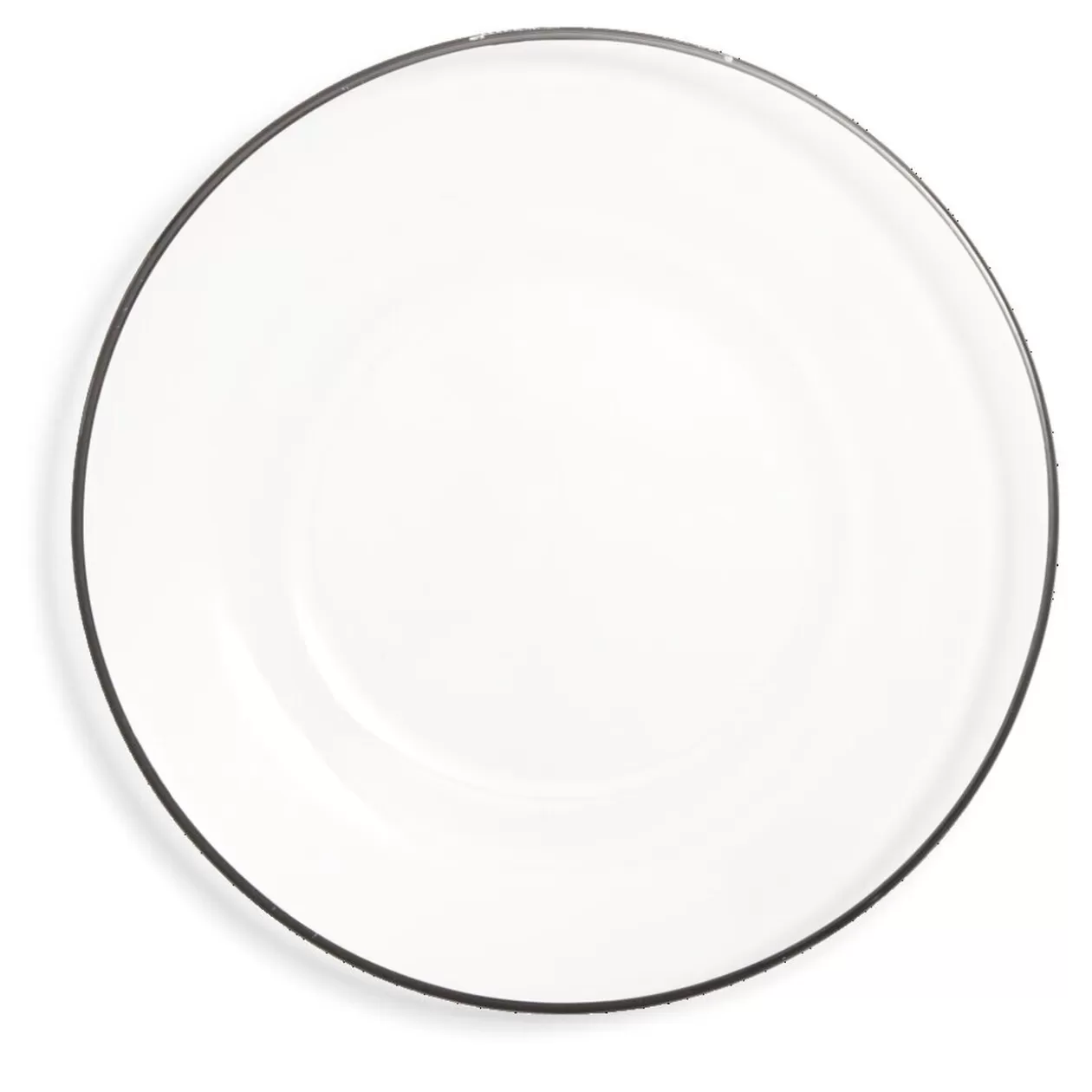 Gifi Assiette plate ronde liseré noir verre transparent Ø26cm< Vaisselle Et Accessoires De Table