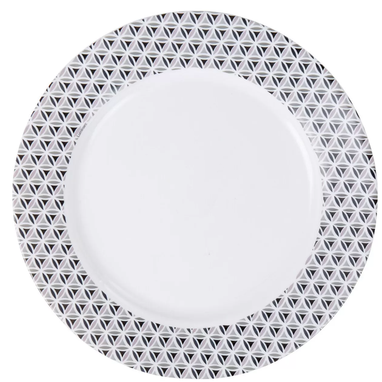 Assiette plate ronde Luminarc blanche triangle noir Palerme>Gifi Best
