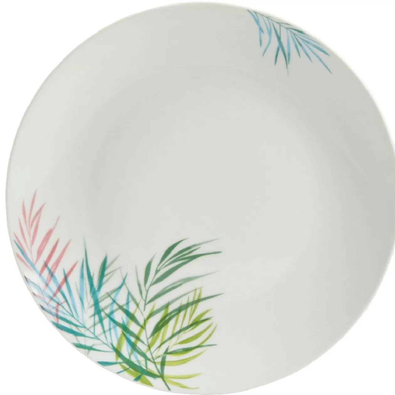 Assiette plate ronde porcelaine motif feuillage multicolore>Gifi Cheap