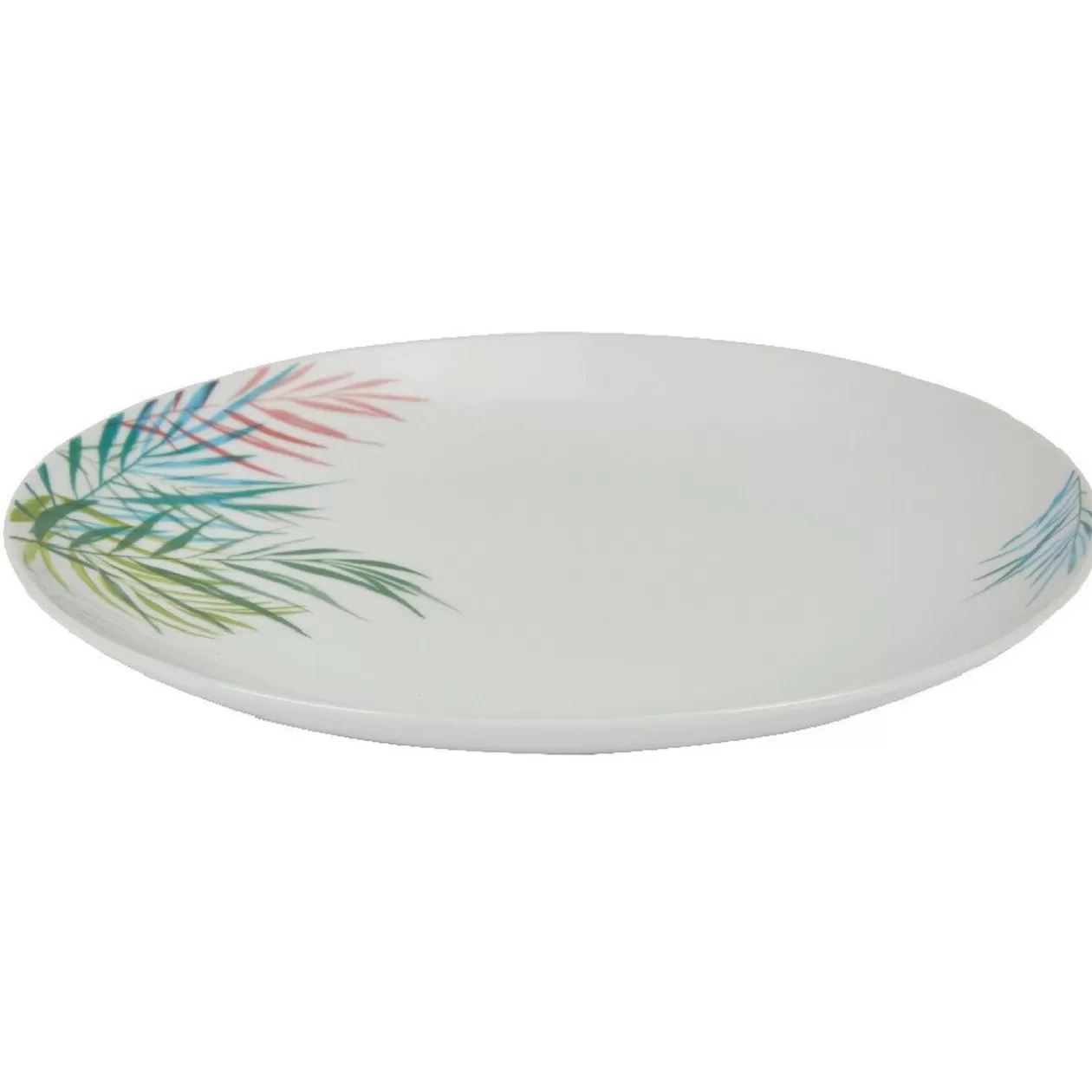 Assiette plate ronde porcelaine motif feuillage multicolore>Gifi Cheap