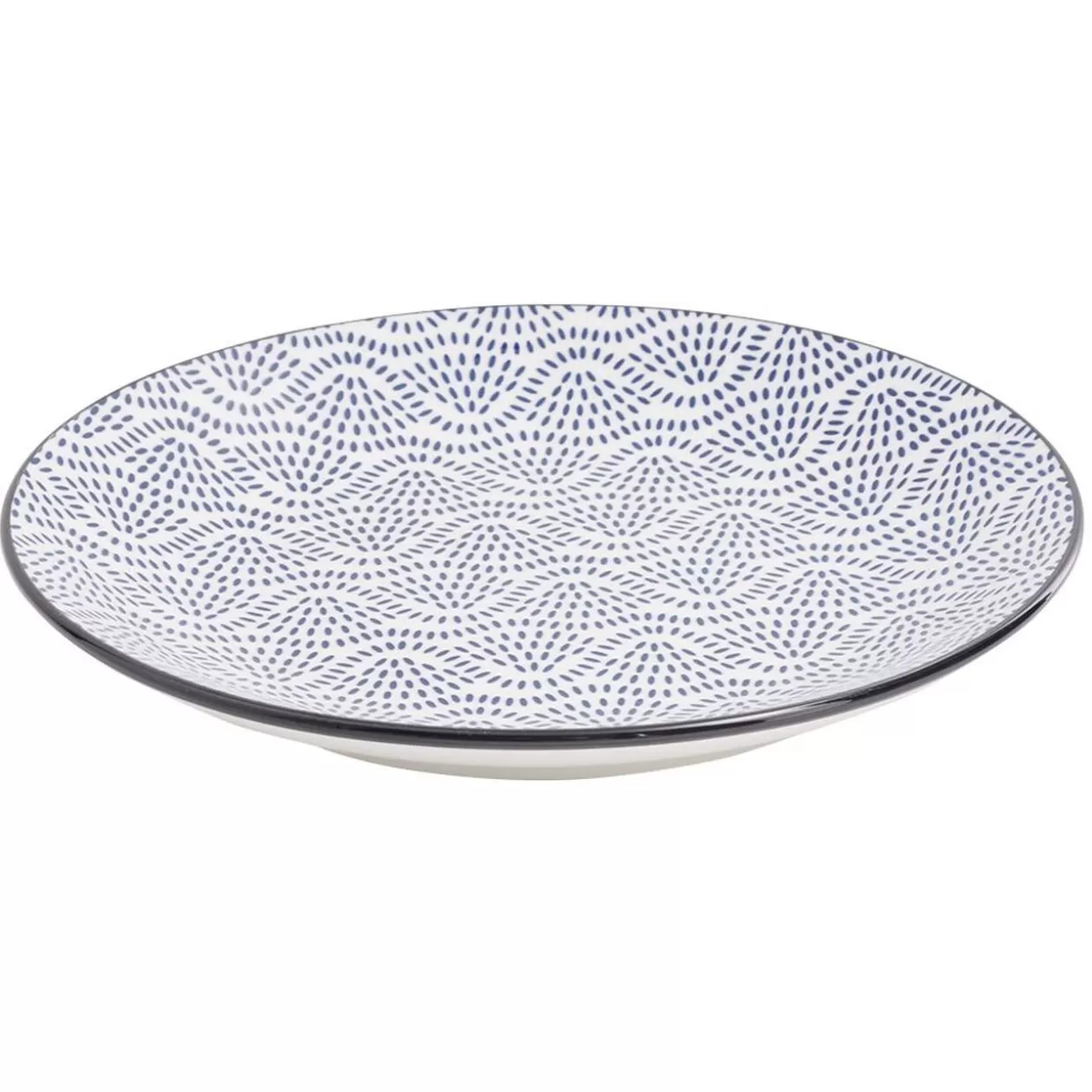 Gifi Assiette plate style japonais porcelaine bleu blanc< Vaisselle Et Accessoires De Table