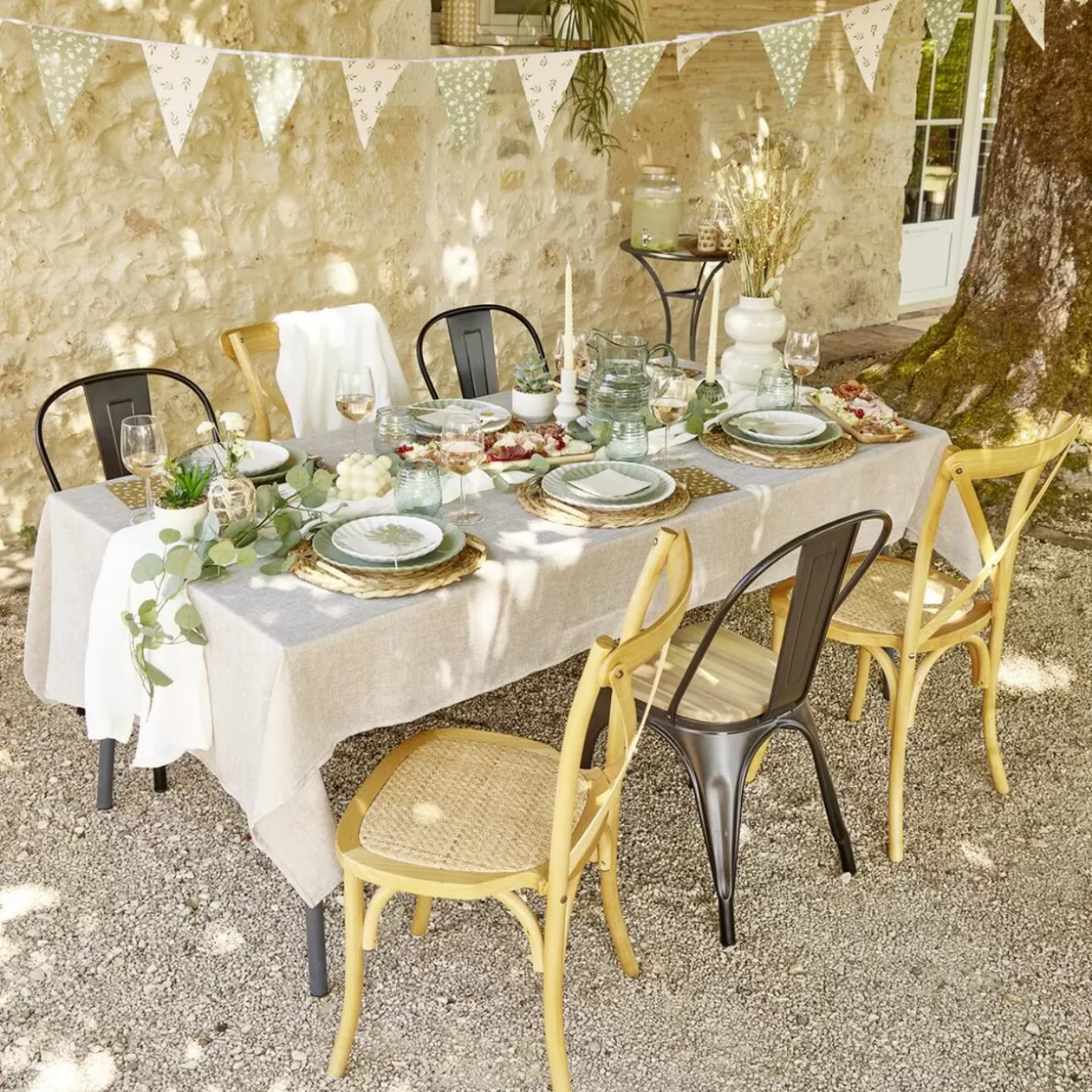 Gifi Assiette plate Venise rebord ondulé faïence vert sauge Ø26cm< Vaisselle Et Accessoires De Table