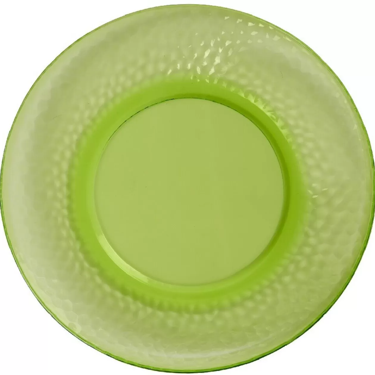 Assiette plate verte martelé x4>Gifi Outlet