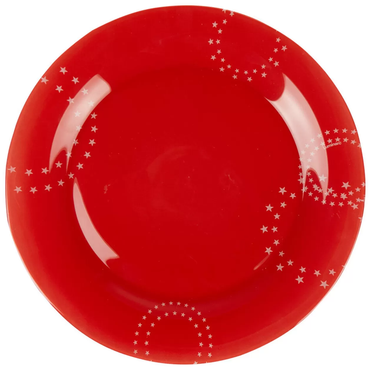 Assiette plate Zana rouge motifs étoiles blanches>Gifi Best