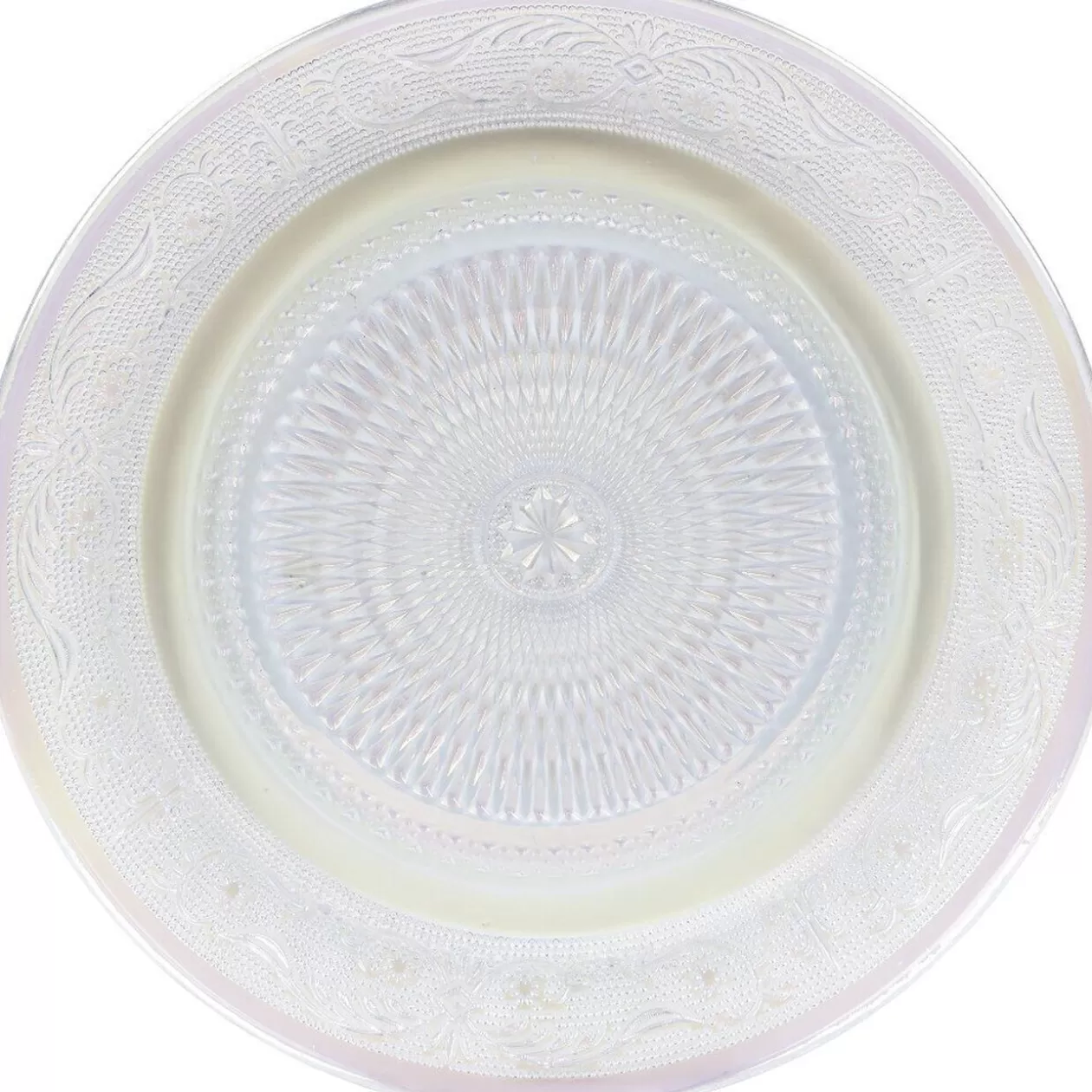 Assiette ronde plate décor ciselé design irisé>Gifi Cheap