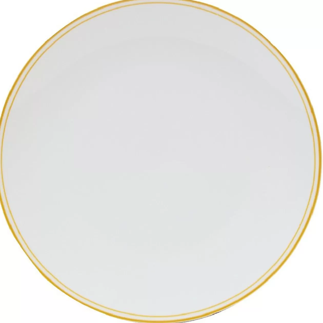Assiette ronde plate porcelaine blanc avec bord coloré x4>Gifi Best