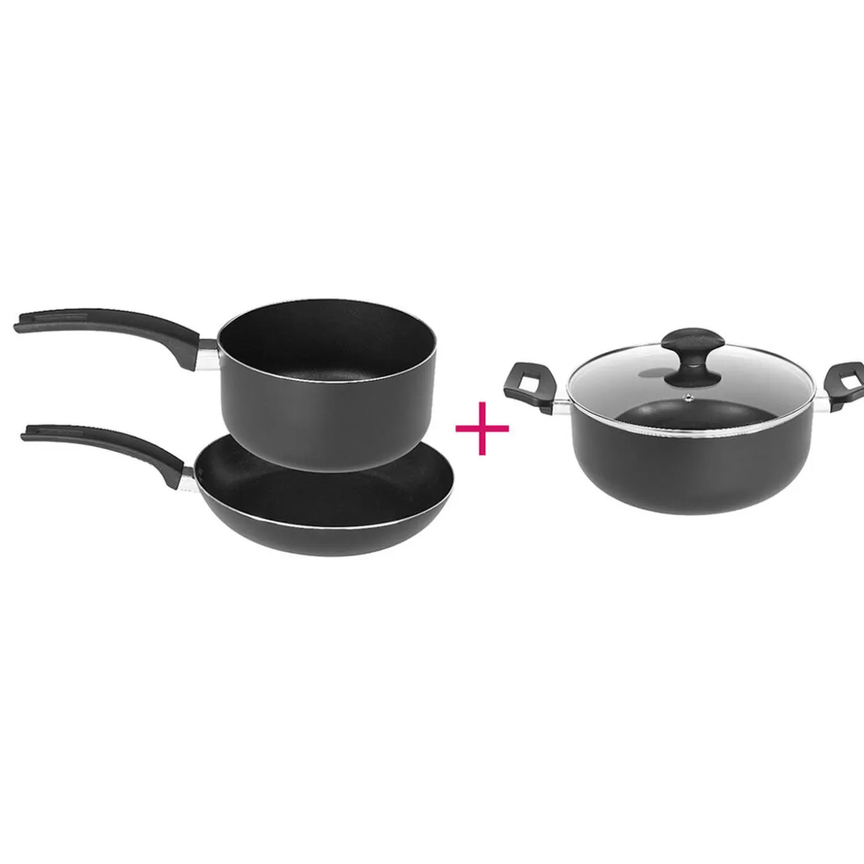 Gifi Batterie de cuisine tous feux dont induction x3 avec couvercle< Cuisson