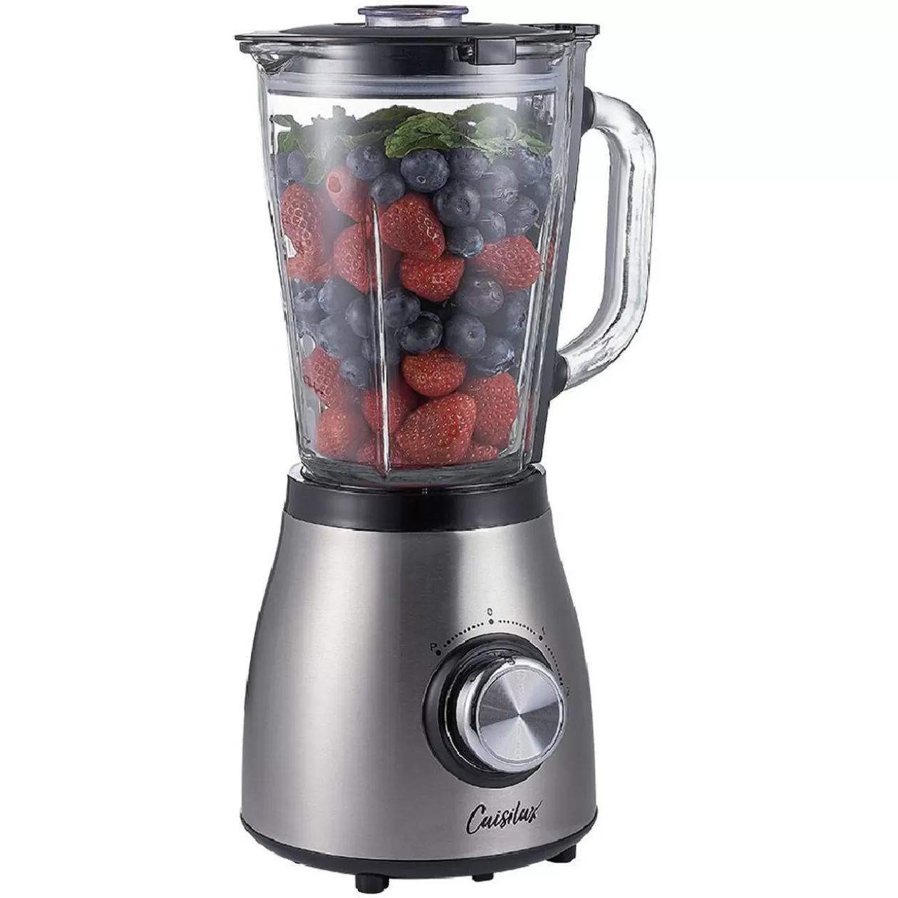 Gifi Blender en inox et bol en verre gradué 1,5 L< Petit Électroménager