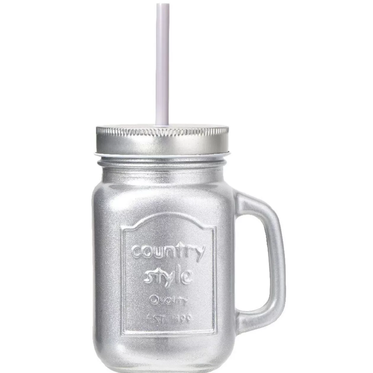 Bocal avec paille argenté 460 ml>Gifi Hot