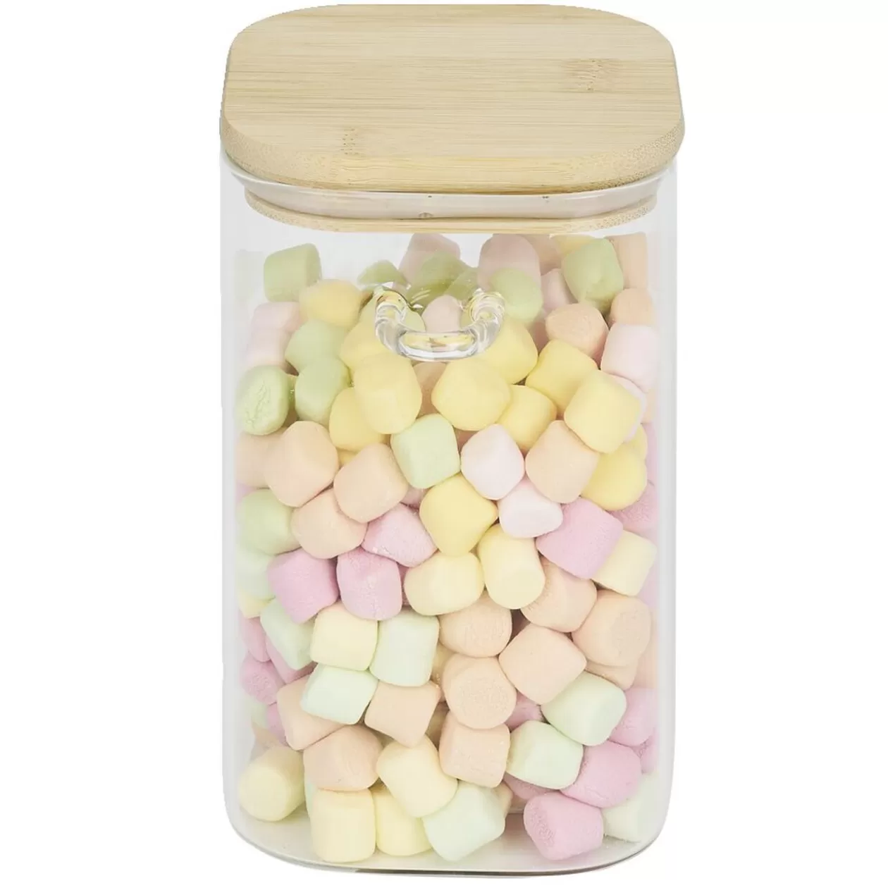 Gifi Bocal en verre transparent 1L avec couvercle et cuillère en bambou< Conservation Alimentaire