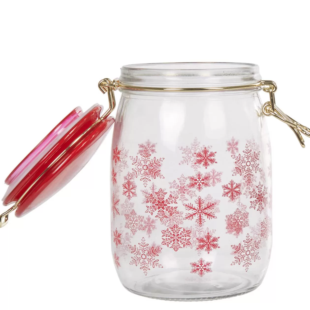 Gifi Bocal flocon rouge Noël< Conservation Alimentaire