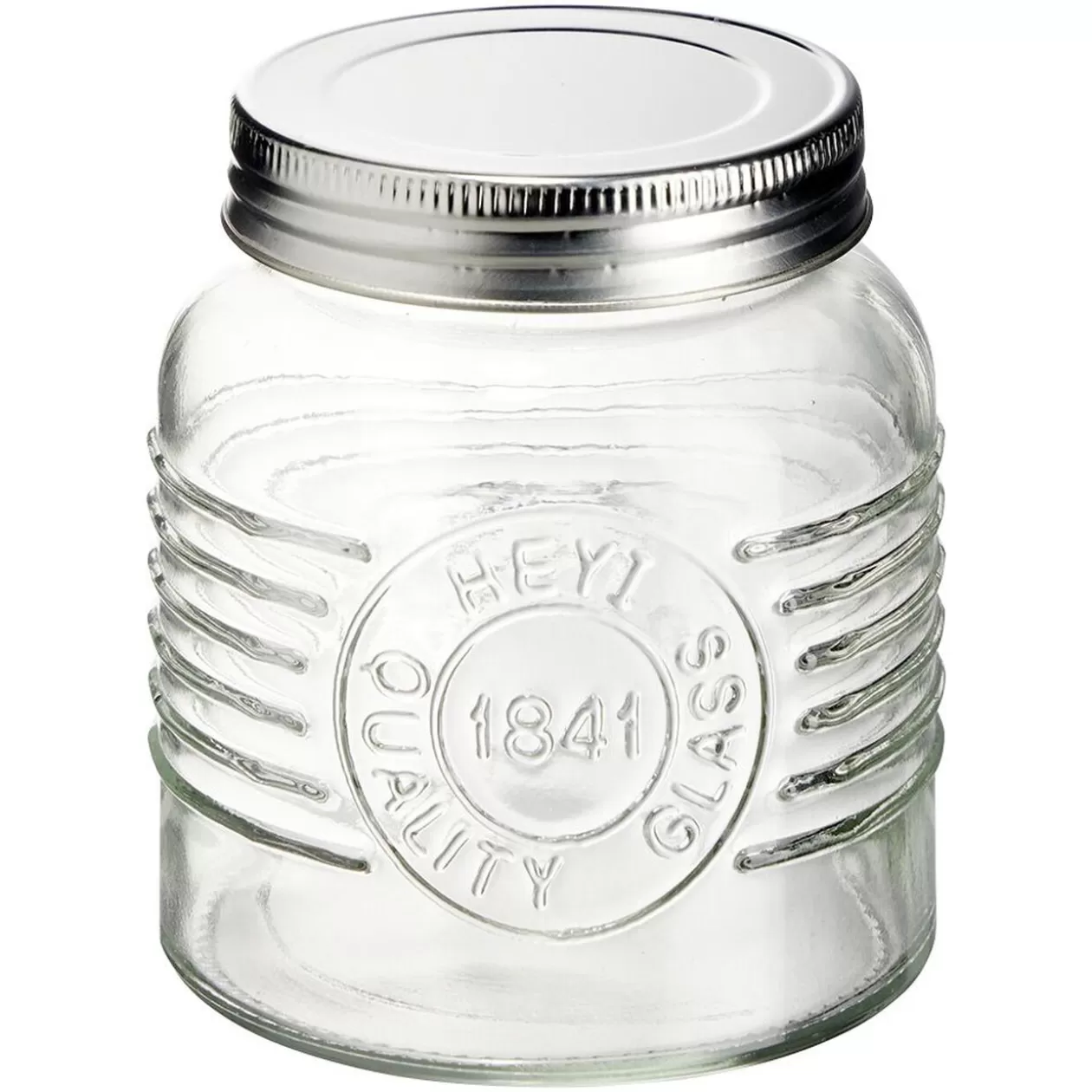 Gifi Bocal hermétique rond transparent avec couvercle en métal H10 cm< Conservation Alimentaire