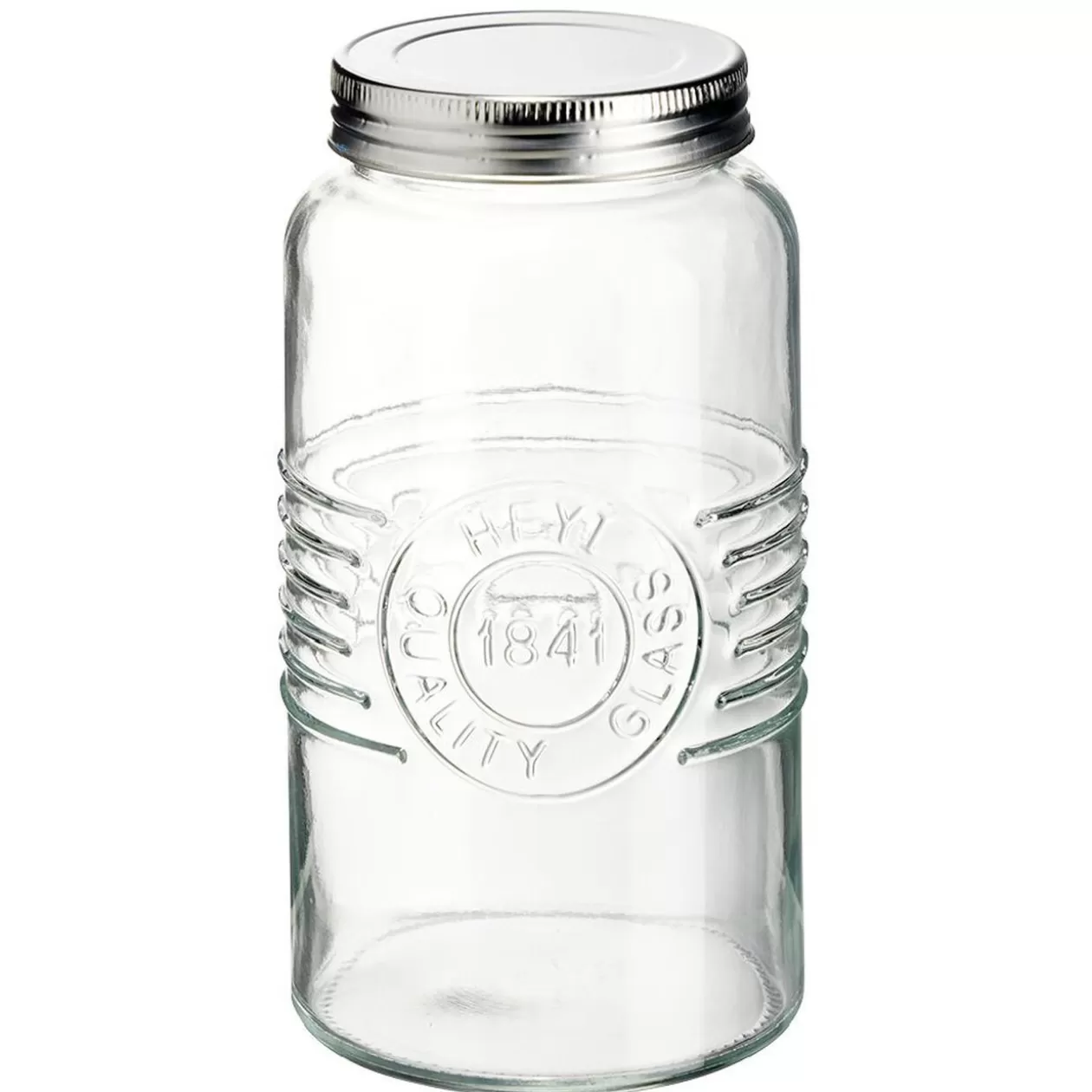 Gifi Bocal hermétique rond transparent avec couvercle en métal H17 cm< Conservation Alimentaire