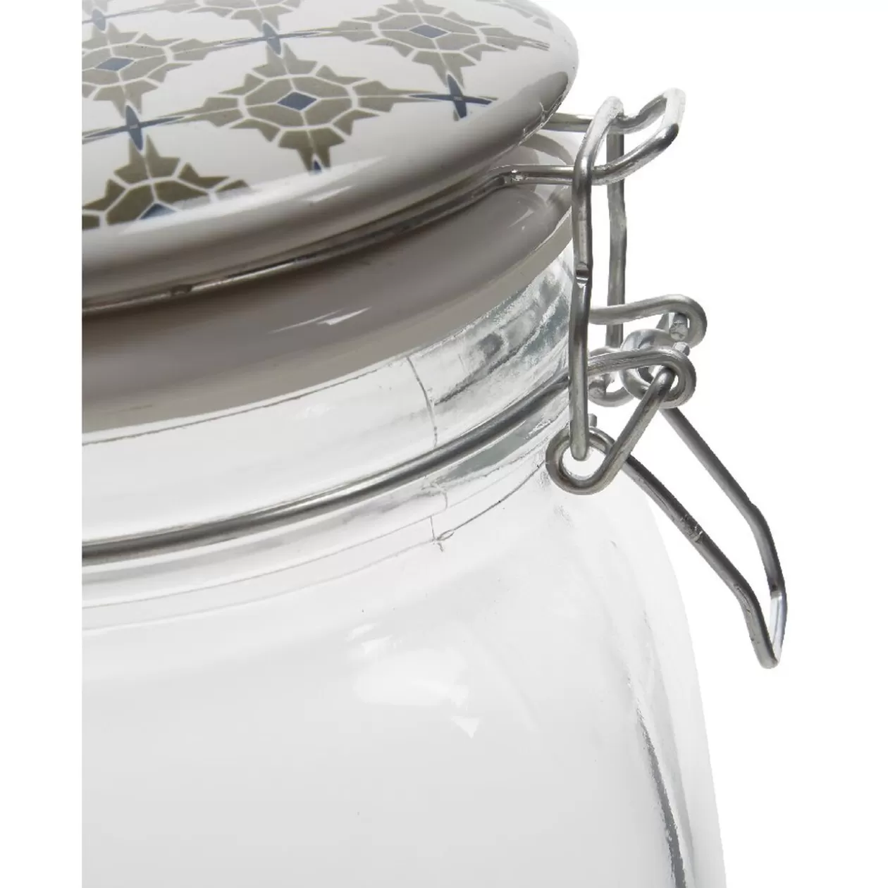 Gifi Bocal transparent avec couvercle design carreau de ciment 1,5 L< Conservation Alimentaire