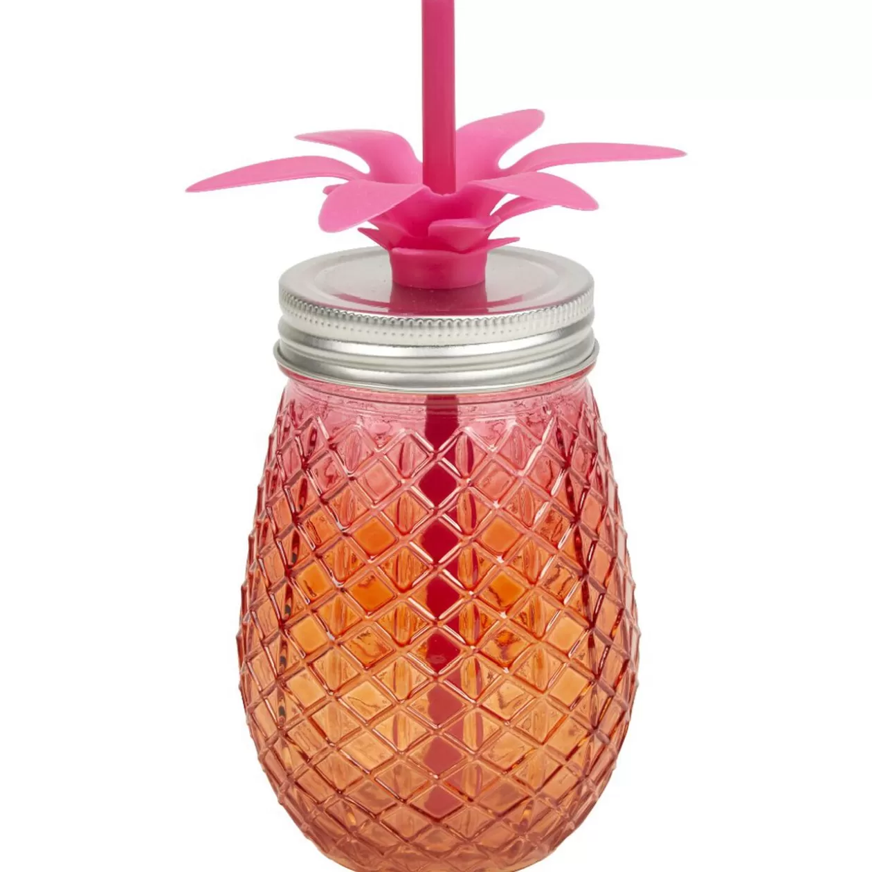 Gifi Bocal verre et paille ananas coloré< Vaisselle Et Accessoires De Table