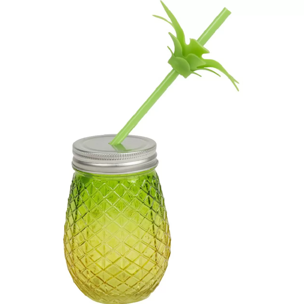 Gifi Bocal verre et paille ananas coloré< Vaisselle Et Accessoires De Table