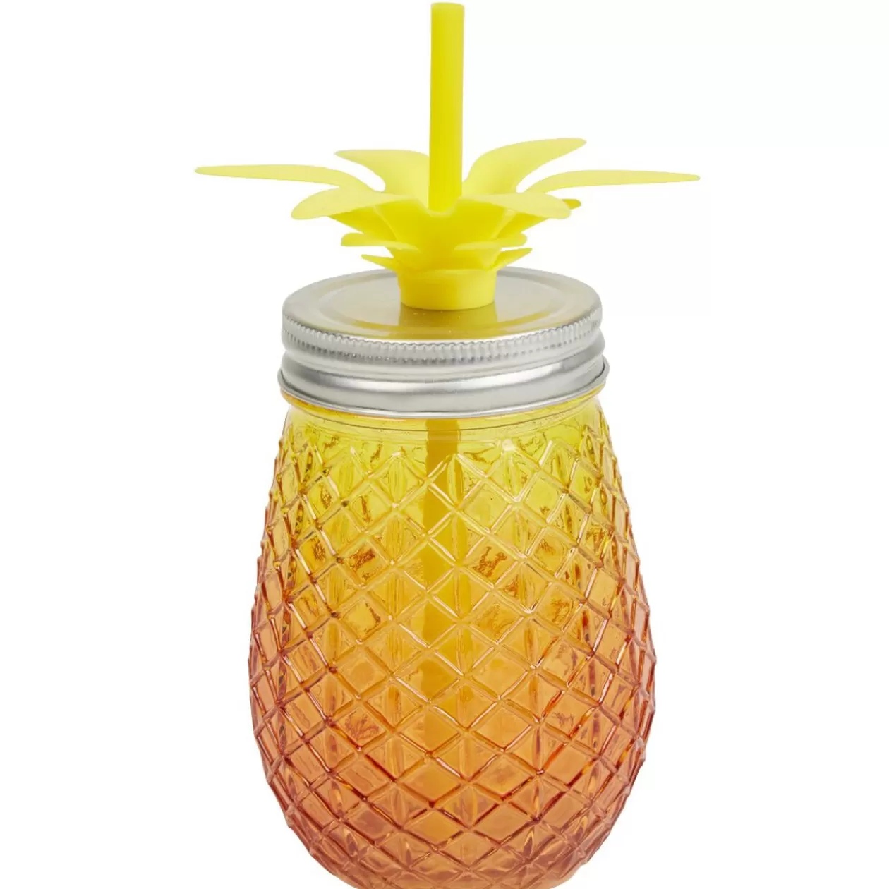 Gifi Bocal verre et paille ananas coloré< Vaisselle Et Accessoires De Table
