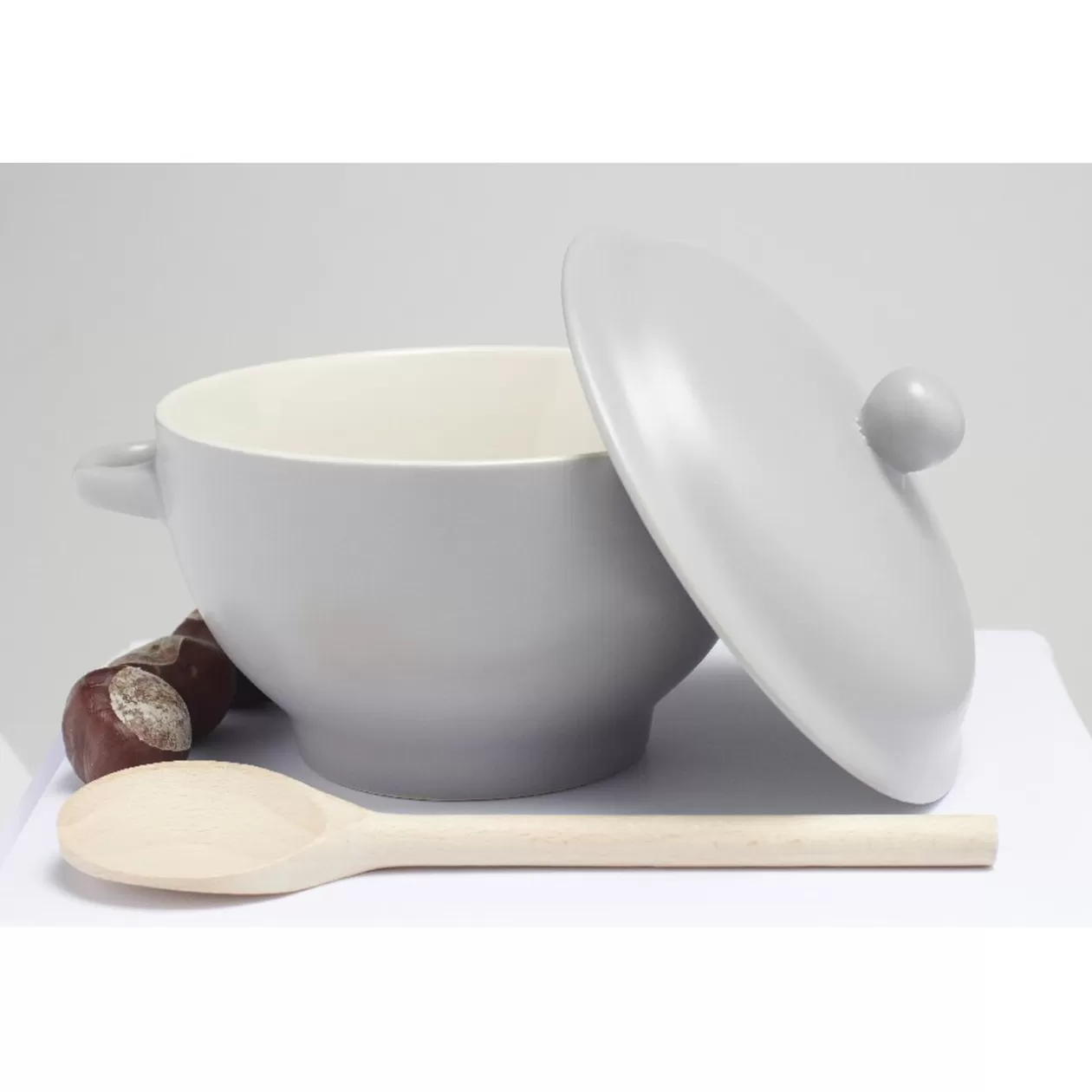 Bol à soupe gris avec couvercle>Gifi Cheap
