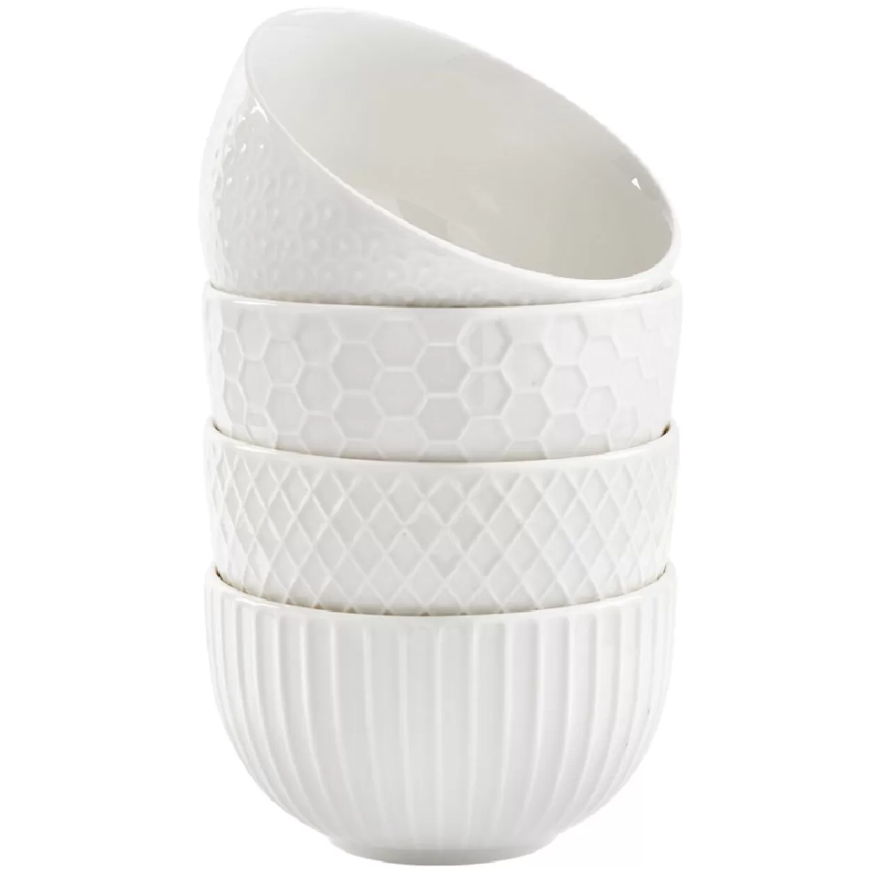 Bol embossé blanc x4>Gifi Cheap