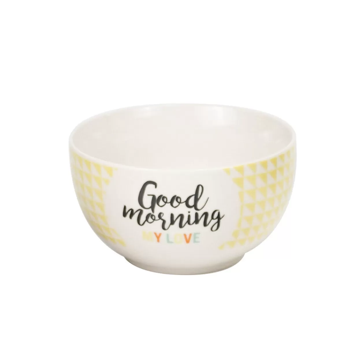 Bol en porcelaine jaune avec inscription "Good Morning my Love">Gifi Flash Sale