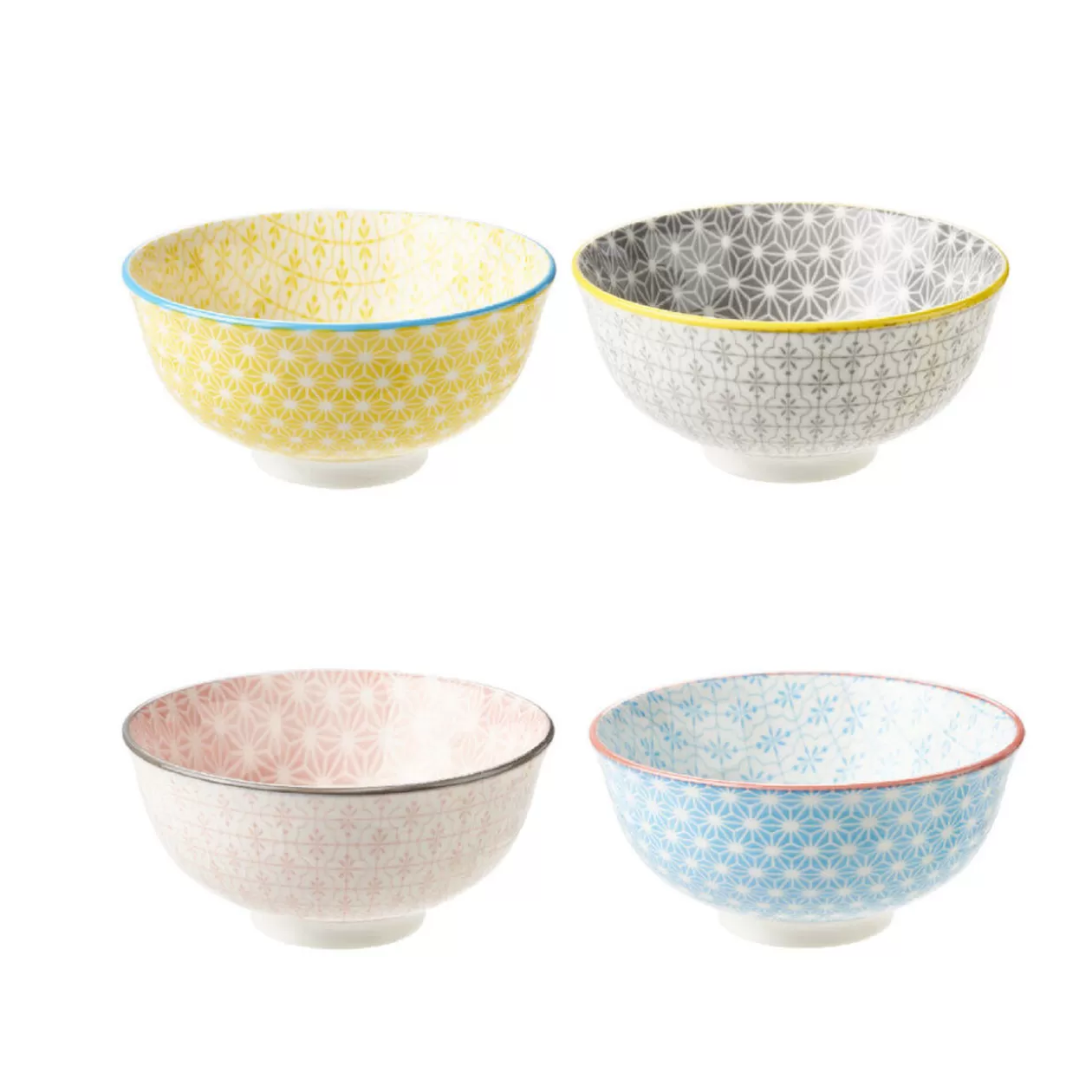Gifi Bol japonais carreau de ciment muticolore x4< Vaisselle Et Accessoires De Table