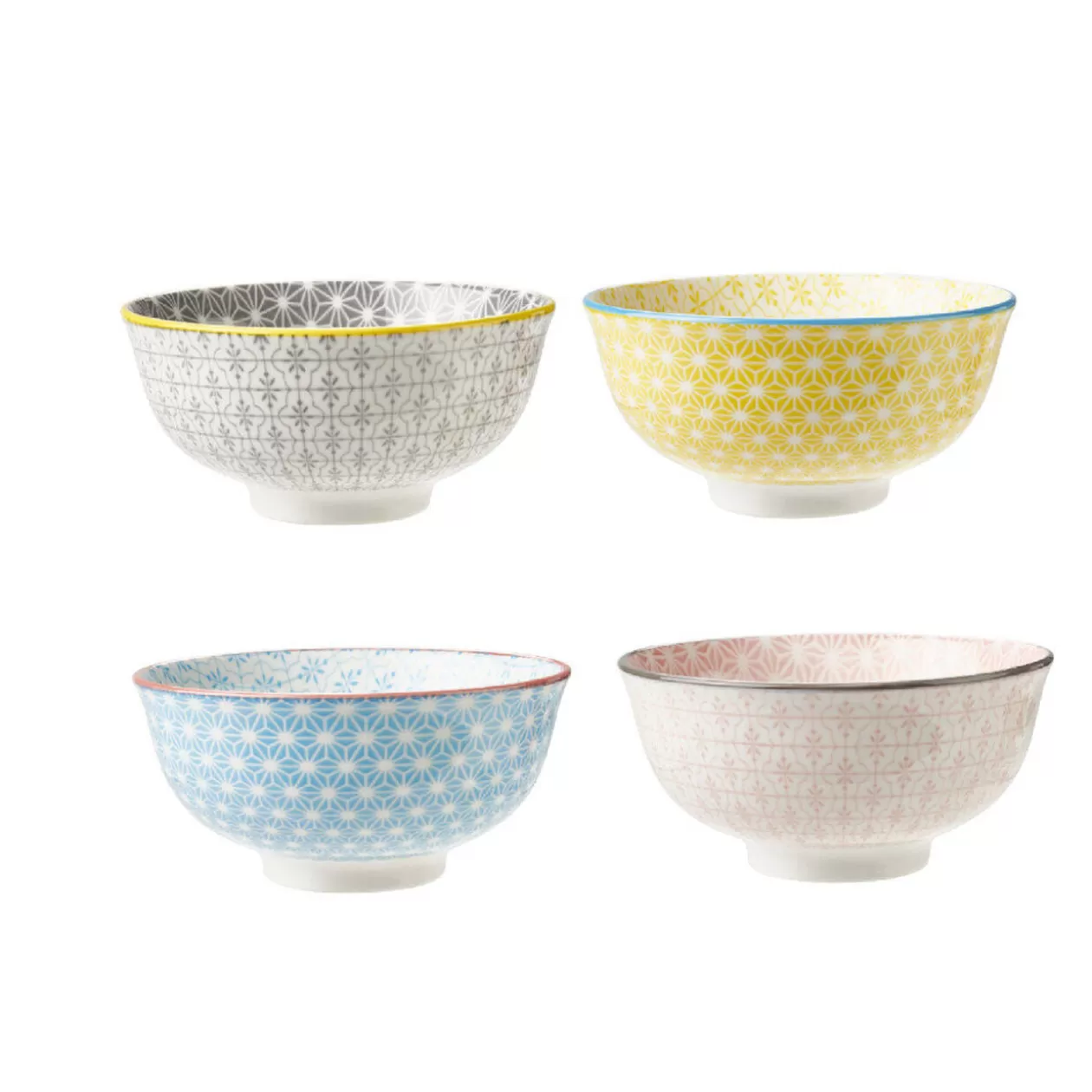 Gifi Bol japonais carreau de ciment muticolore x4< Vaisselle Et Accessoires De Table