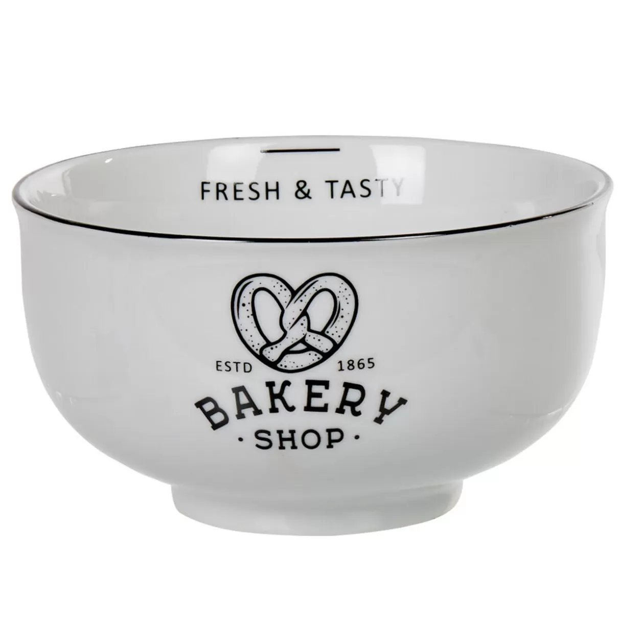 Gifi Bol petit déjeuner blanc message bakery bretzel noir< Vaisselle Et Accessoires De Table