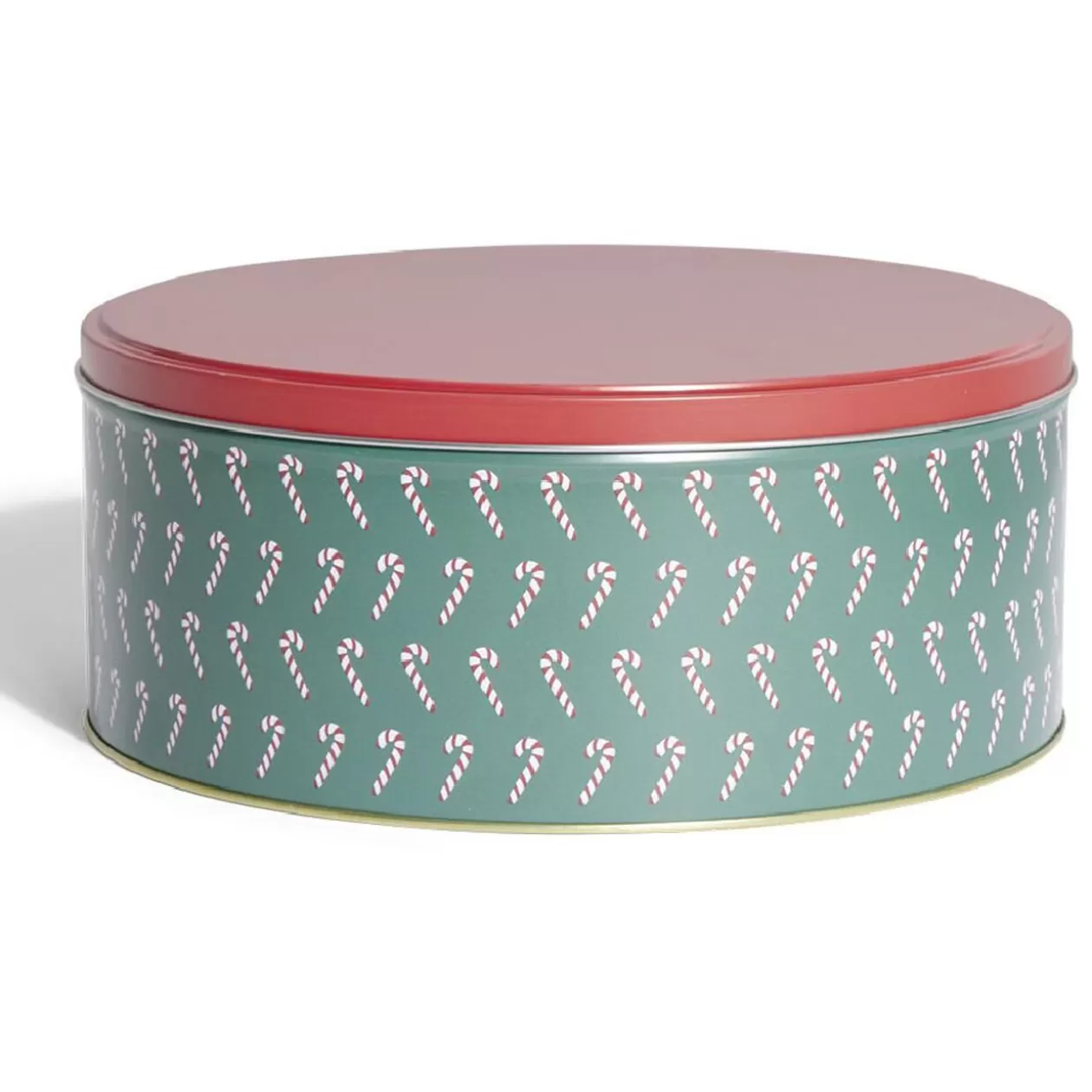 Gifi Boîte à biscuits de Noël ronde en métal rouge et vert x3< Conservation Alimentaire