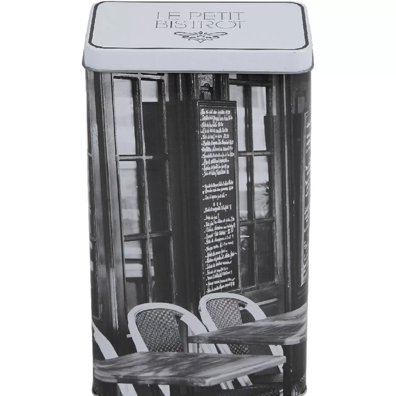 Boîte à café rectangulaire design bistrot noir et blanc>Gifi Best Sale