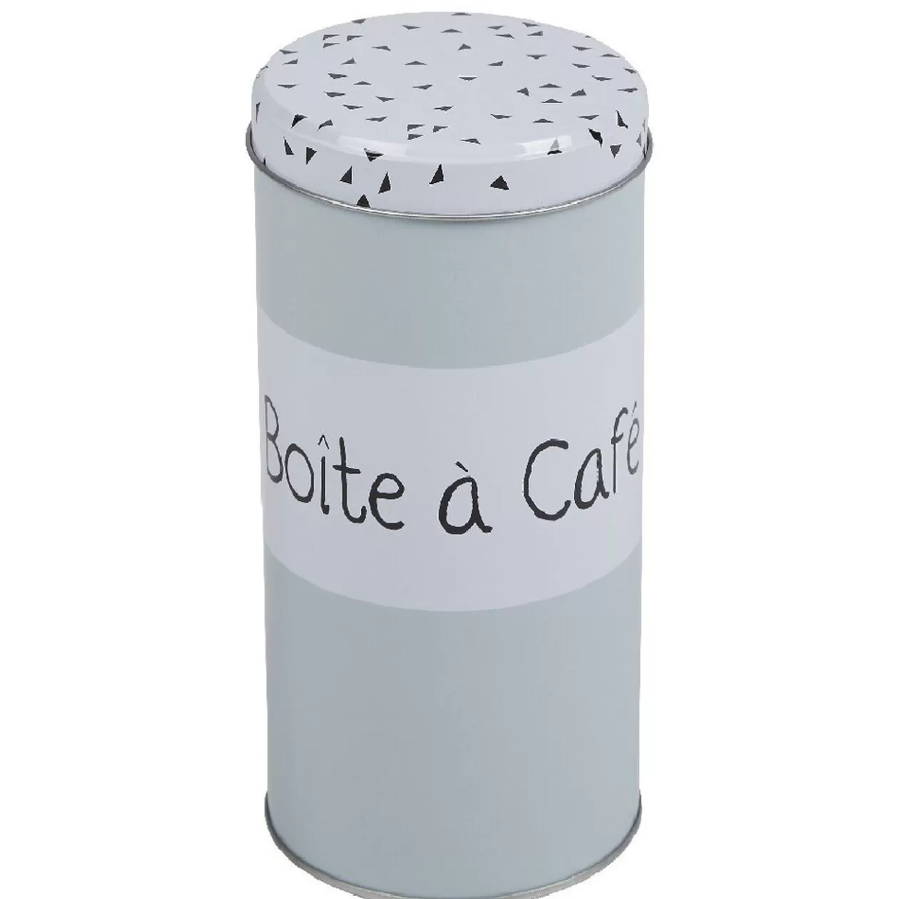 Gifi Boîte à café vert d'eau avec couvercle blanc triangles noirs< Vaisselle Et Accessoires De Table