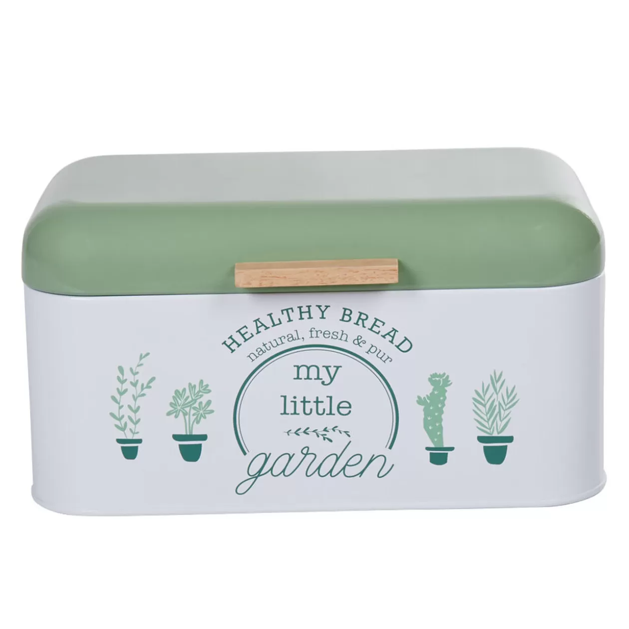Gifi Boîte à pain My little garden alu bambou blanche et verte< Vaisselle Et Accessoires De Table