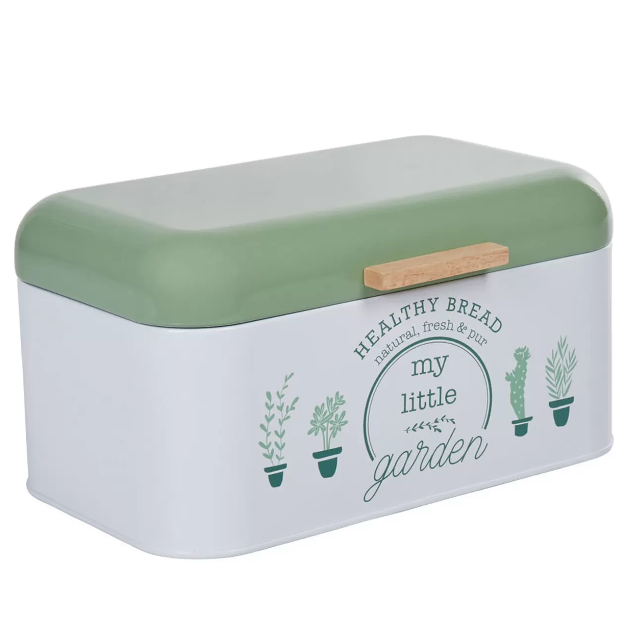 Gifi Boîte à pain My little garden alu bambou blanche et verte< Vaisselle Et Accessoires De Table