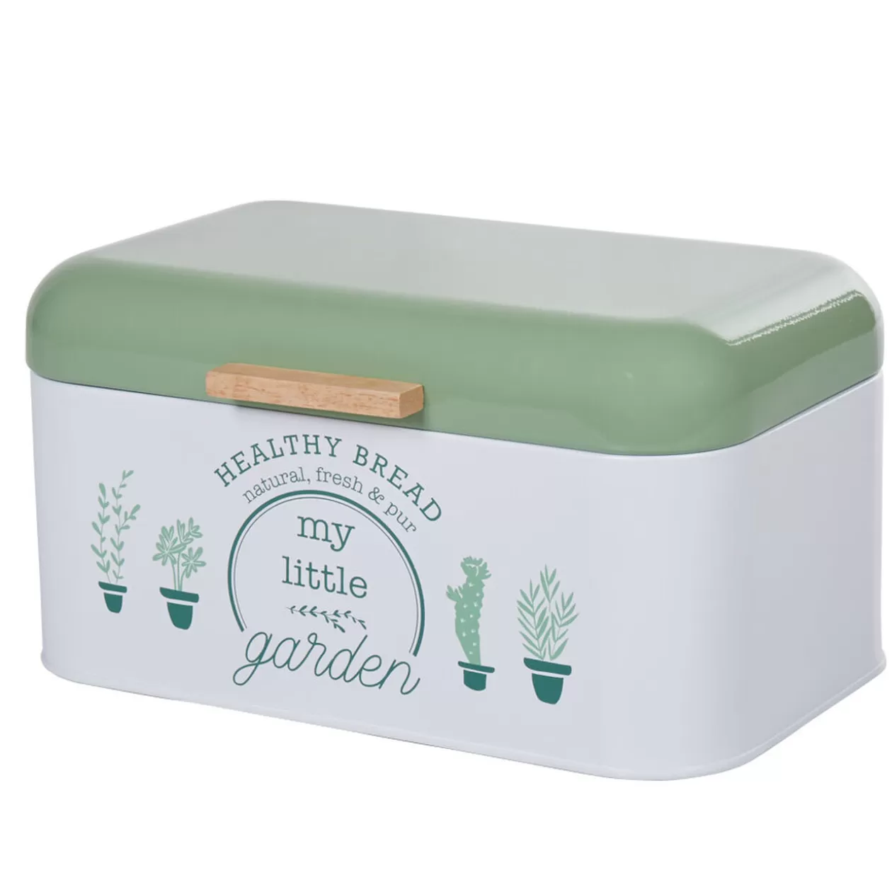 Gifi Boîte à pain My little garden alu bambou blanche et verte< Vaisselle Et Accessoires De Table