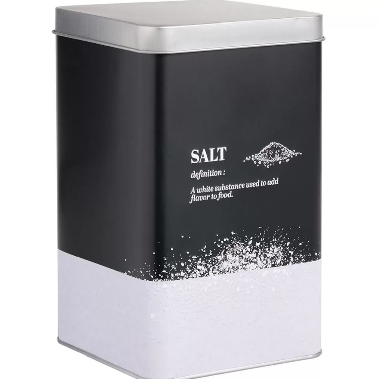 Gifi Boîte à sel en métal noir et gris design salt - 10,7x10,7xH.17,5cm< Conservation Alimentaire