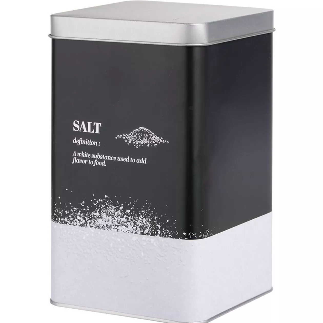 Gifi Boîte à sel en métal noir et gris design salt - 10,7x10,7xH.17,5cm< Conservation Alimentaire