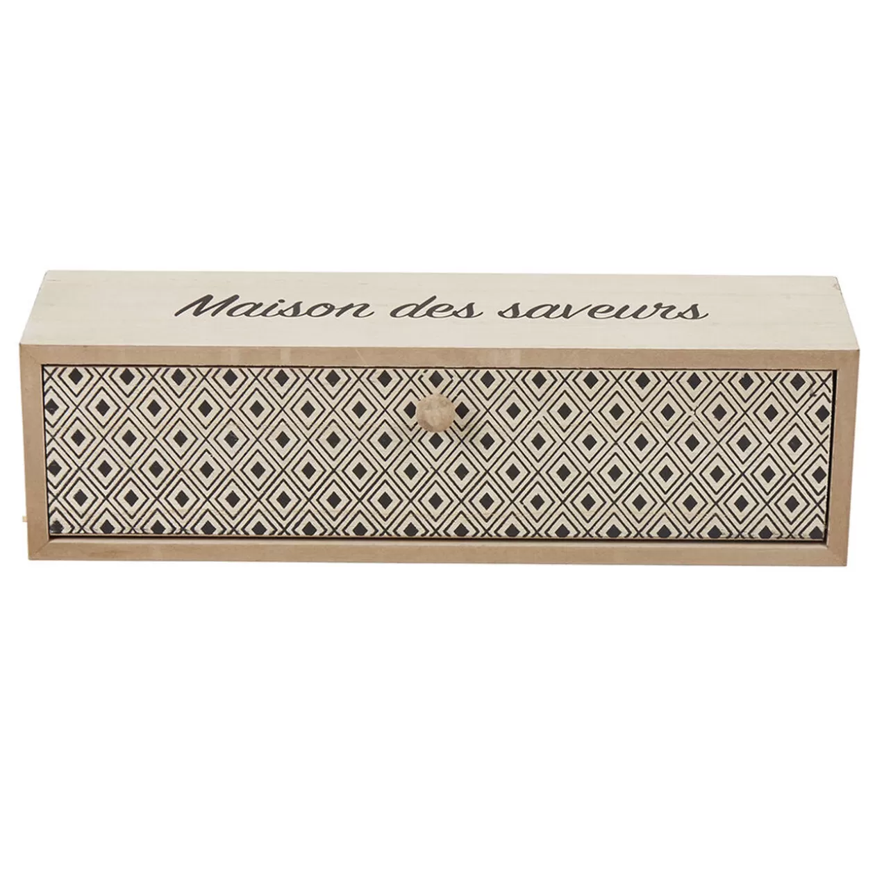 Gifi Boîte à thé bois design géométrique naturel et noir< Vaisselle Et Accessoires De Table