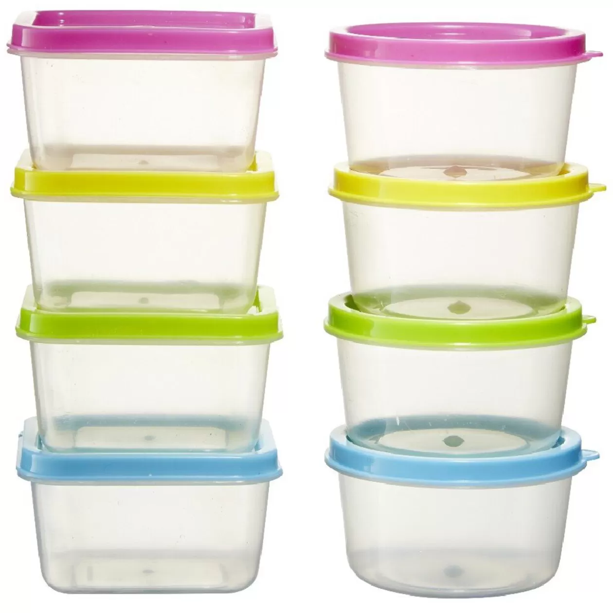 Gifi Boîte alimentaire couvercle multicolore 65 ml x8< Conservation Alimentaire