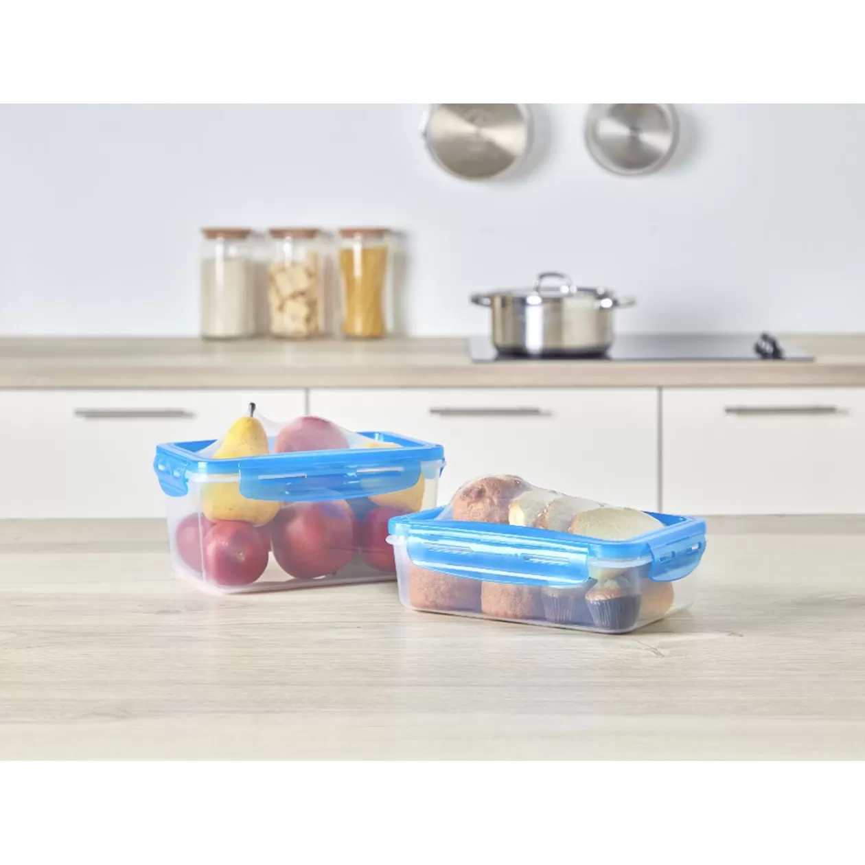 Boîte alimentaire en plastique avec couvercle flexible en silicone x2>Gifi Hot
