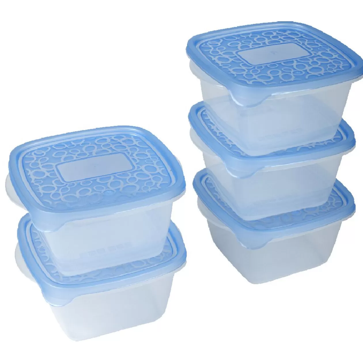 Gifi Boîte alimentaire Take away 1.1 L transparente et bleue x5< Conservation Alimentaire