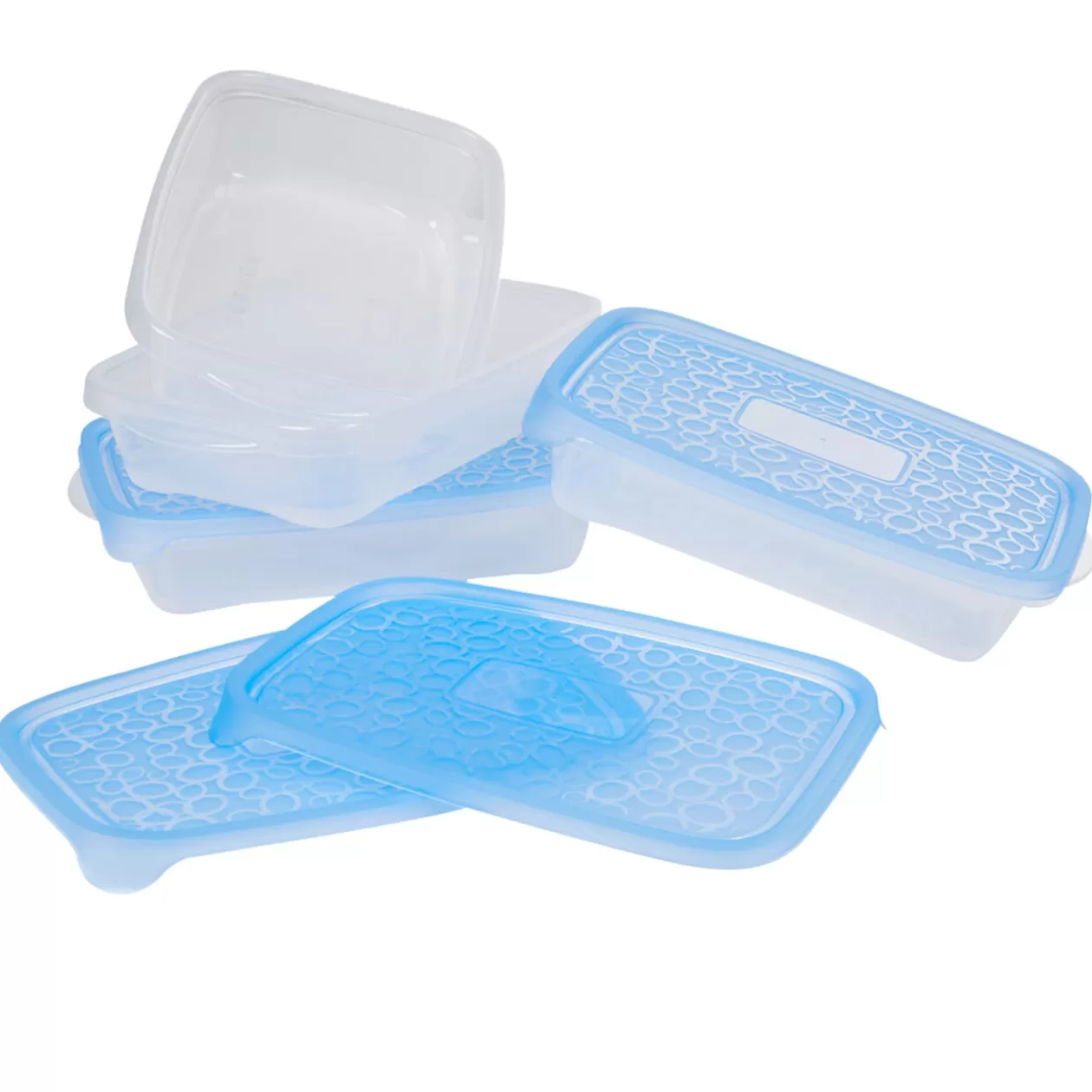 Gifi Boîte alimentaire Take away 1 L transparente et bleue x4< Conservation Alimentaire