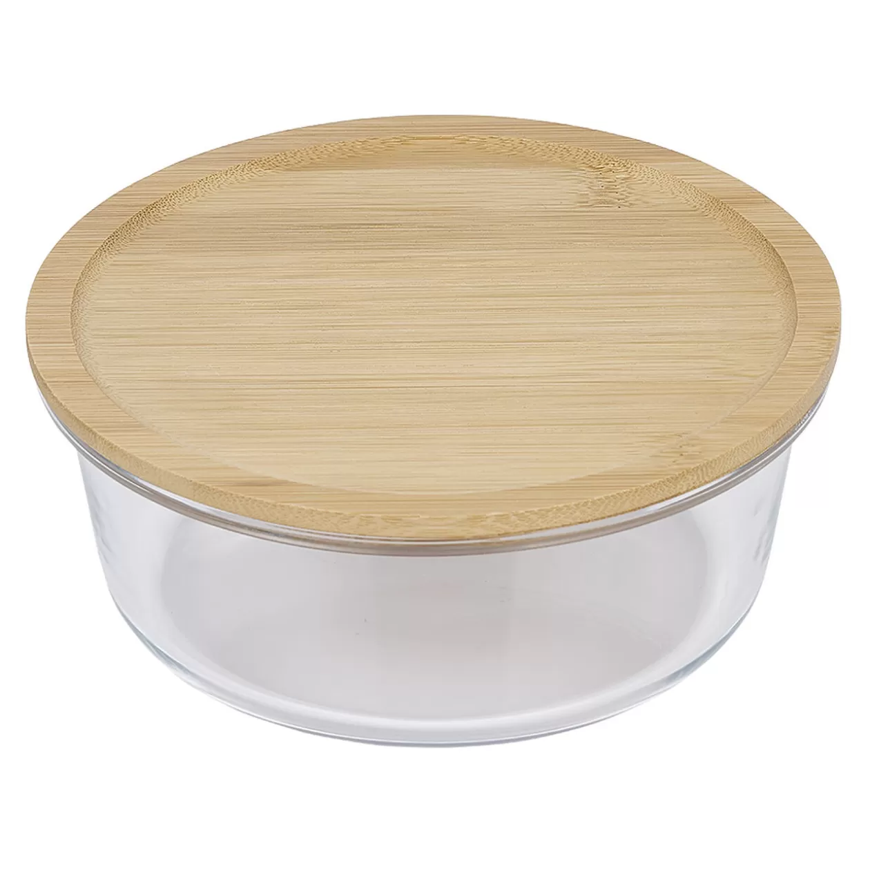 Gifi Boîte de conservation ronde en verre avec couvercle en bambou 850 ml< Conservation Alimentaire