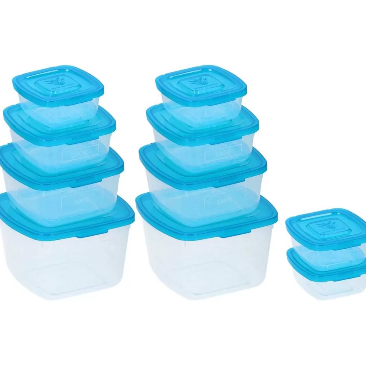 Gifi Boîte de conservation transparente couvercle bleu x10< Vaisselle Et Accessoires De Table